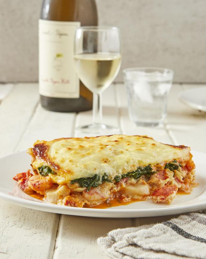 Lasagna with sea fruit